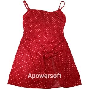 Beach House Red w White Polka Dot Swim Dress with Underwire Support